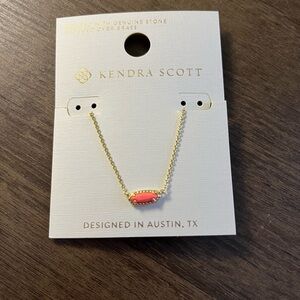 Kendra Scott Gold Necklace with Coral Stone